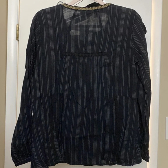 J Jill Boho Embroidered Black Tunic NWT Size Small - Picture 10 of 14